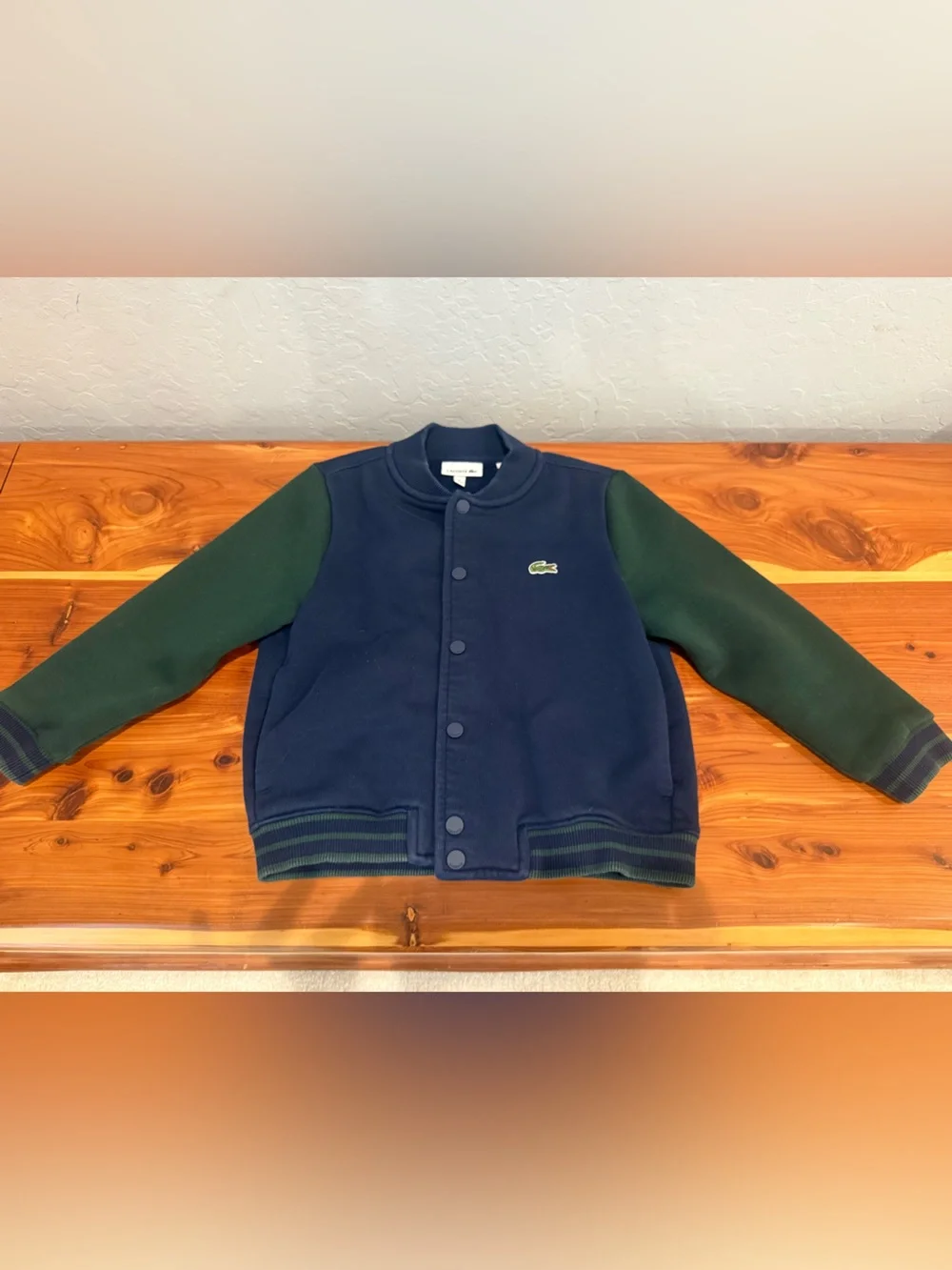 Lacoste Kids' Contrast Sleeve Fleece Bomber Jacket
